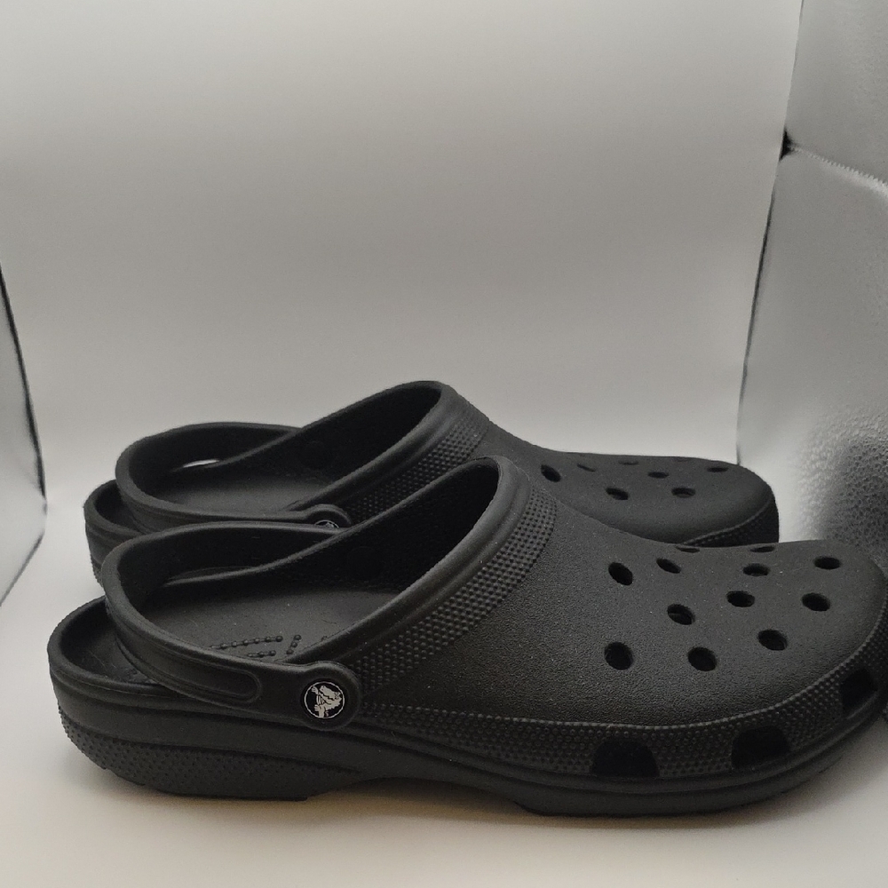 NEW CROCS Black Clogs with Strap